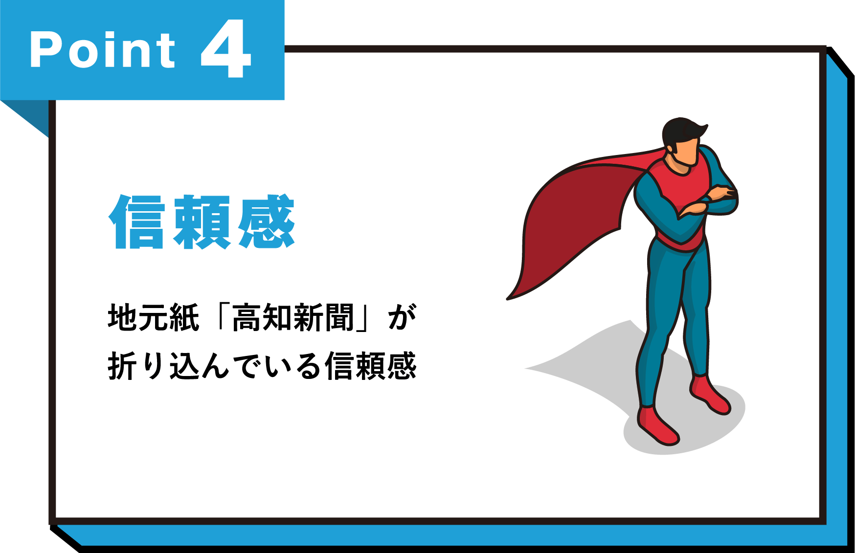 Point4 信頼感 地元紙「高知新聞」が折り込んでいる信頼感
